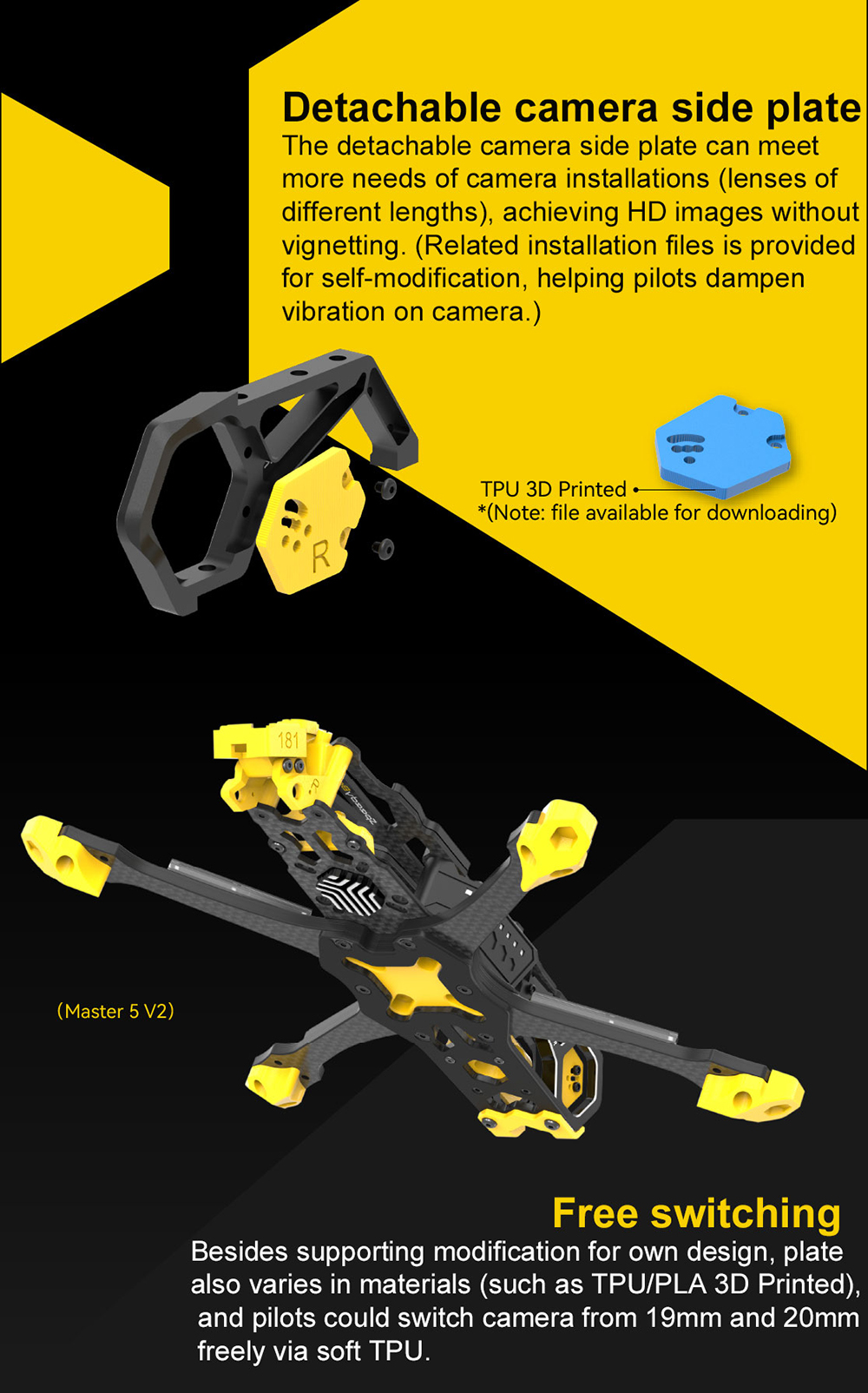 SpeedyBee-Master-5-V2-Ersatzteil-Radstand-von-226-mm-5-Zoll-Rahmenkit--GPS-Halterung--Antennensockel-2009701-7